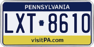 PA license plate LXT8610
