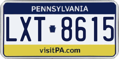 PA license plate LXT8615