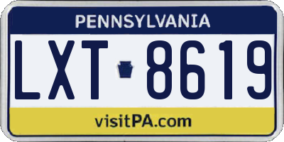 PA license plate LXT8619