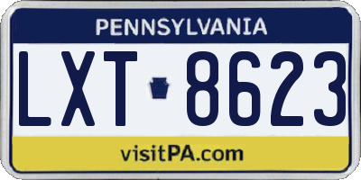 PA license plate LXT8623