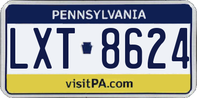 PA license plate LXT8624