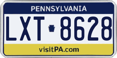 PA license plate LXT8628