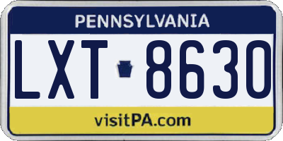 PA license plate LXT8630