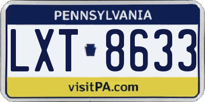 PA license plate LXT8633