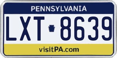 PA license plate LXT8639