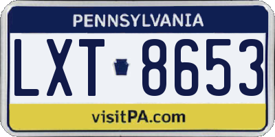 PA license plate LXT8653