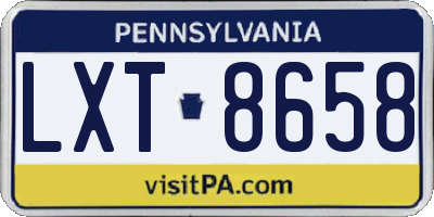 PA license plate LXT8658
