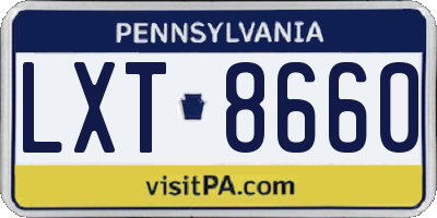 PA license plate LXT8660