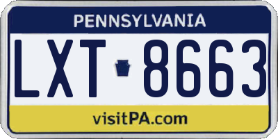 PA license plate LXT8663