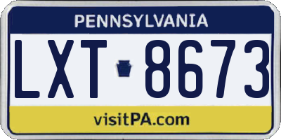 PA license plate LXT8673