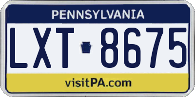 PA license plate LXT8675