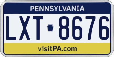 PA license plate LXT8676