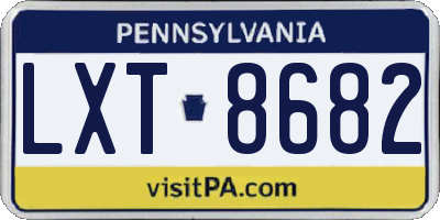 PA license plate LXT8682