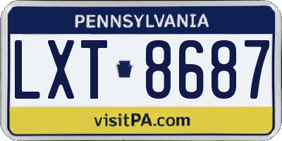 PA license plate LXT8687