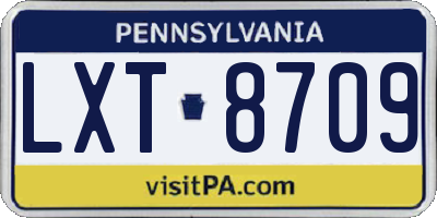 PA license plate LXT8709