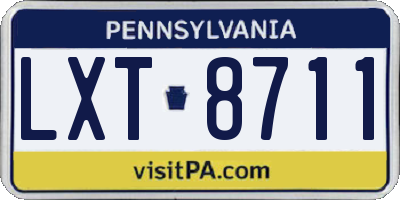 PA license plate LXT8711