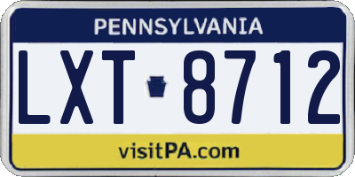 PA license plate LXT8712