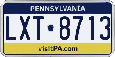 PA license plate LXT8713
