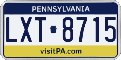 PA license plate LXT8715
