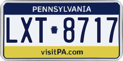 PA license plate LXT8717