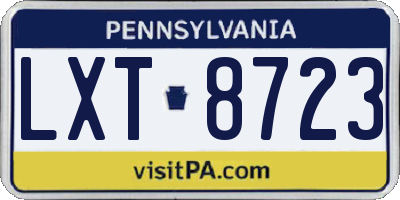 PA license plate LXT8723