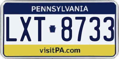 PA license plate LXT8733