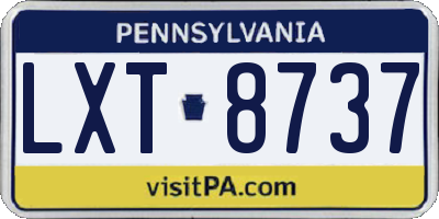 PA license plate LXT8737