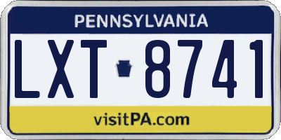 PA license plate LXT8741