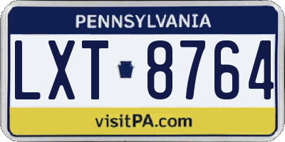 PA license plate LXT8764