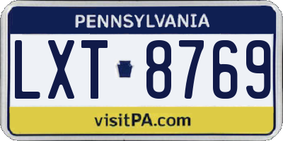 PA license plate LXT8769