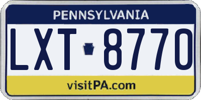 PA license plate LXT8770