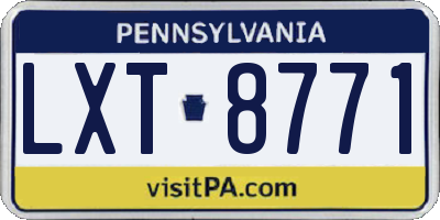 PA license plate LXT8771