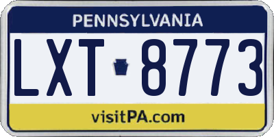 PA license plate LXT8773