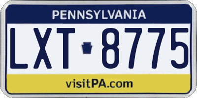 PA license plate LXT8775