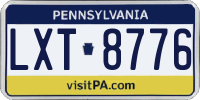 PA license plate LXT8776