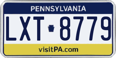 PA license plate LXT8779