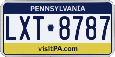 PA license plate LXT8787
