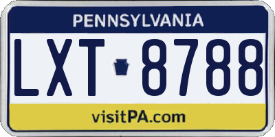 PA license plate LXT8788