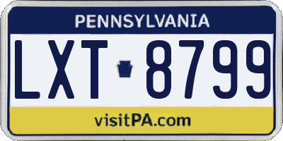 PA license plate LXT8799