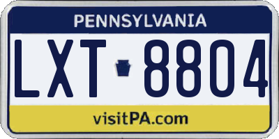 PA license plate LXT8804