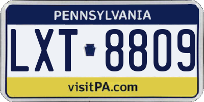 PA license plate LXT8809