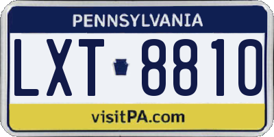 PA license plate LXT8810