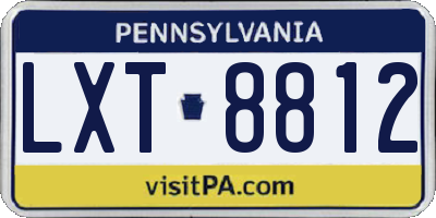 PA license plate LXT8812
