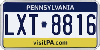 PA license plate LXT8816