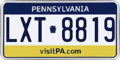 PA license plate LXT8819