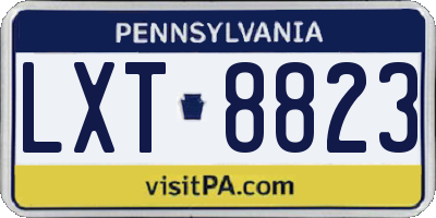 PA license plate LXT8823