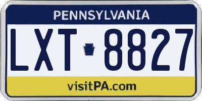 PA license plate LXT8827