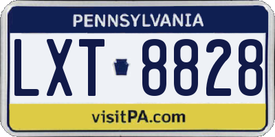 PA license plate LXT8828