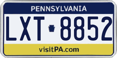 PA license plate LXT8852