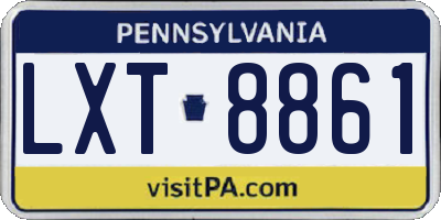 PA license plate LXT8861